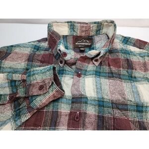 Mountain Ridge Flannel Shirt Mens Size Large Plaid Long Sleeve Button Up